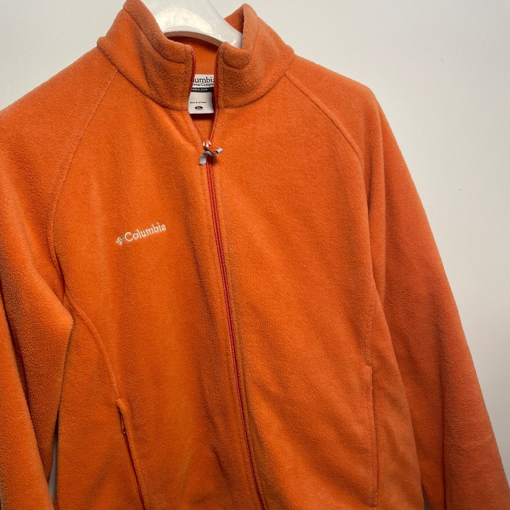 Columbia Heavyweight Fleece Jacket, Dreamcicle Orange, Size XL